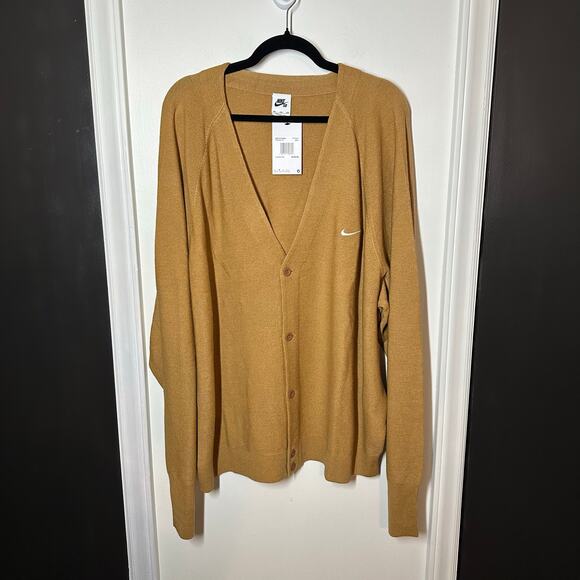 NEW Nike SB Skate Elemental Gold Wool Blend Cardigan Sweater Size XXL Unisex - Picture 3 of 16